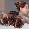 Non-slip Crossing Teeth Women Hair Claw Flower Beads Decor Bow Bath Hair Claw Styling Tool