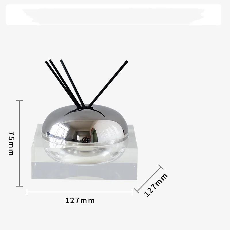 

Glass Storage Tank Aromatherapy Box Diffuser Transparent Golden Ornament Geometry Figurine Room Decoration Accessories