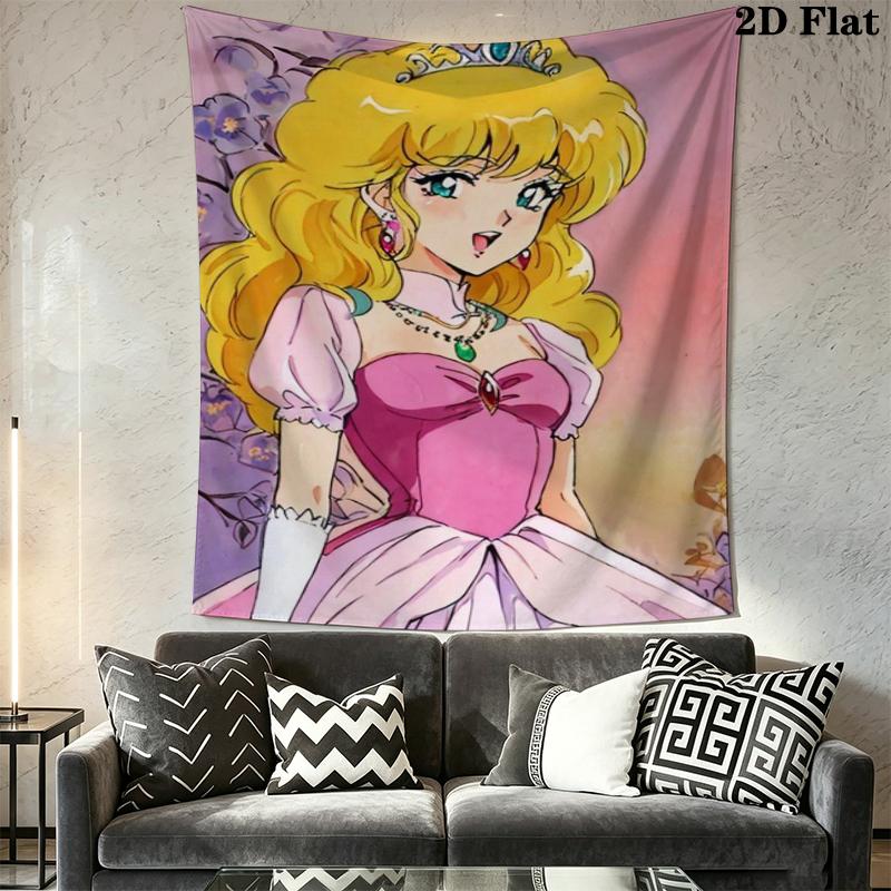 Lady Lovely Locks Wall Tapestry Aesthetic Wall Hanging Printed Fabric Blanket Decorative Tapestries for Bedroom Living Room Home Decor