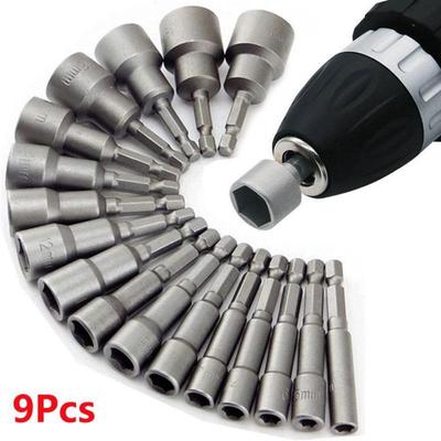9 pz/set 5mm-13mm Bussole esagonali Ugelli a manicotto Set di cacciaviti Set di cacciaviti Set di punte Set di utensili Chiavi a bussola