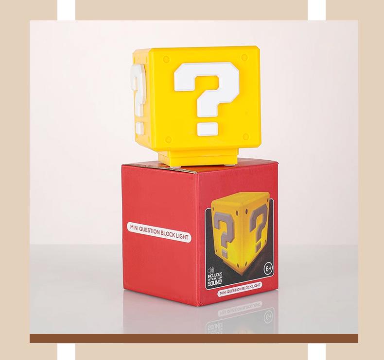 Sound-Activated Mario Question Mark USB Night Light – Creative Childhood Game Lamp
