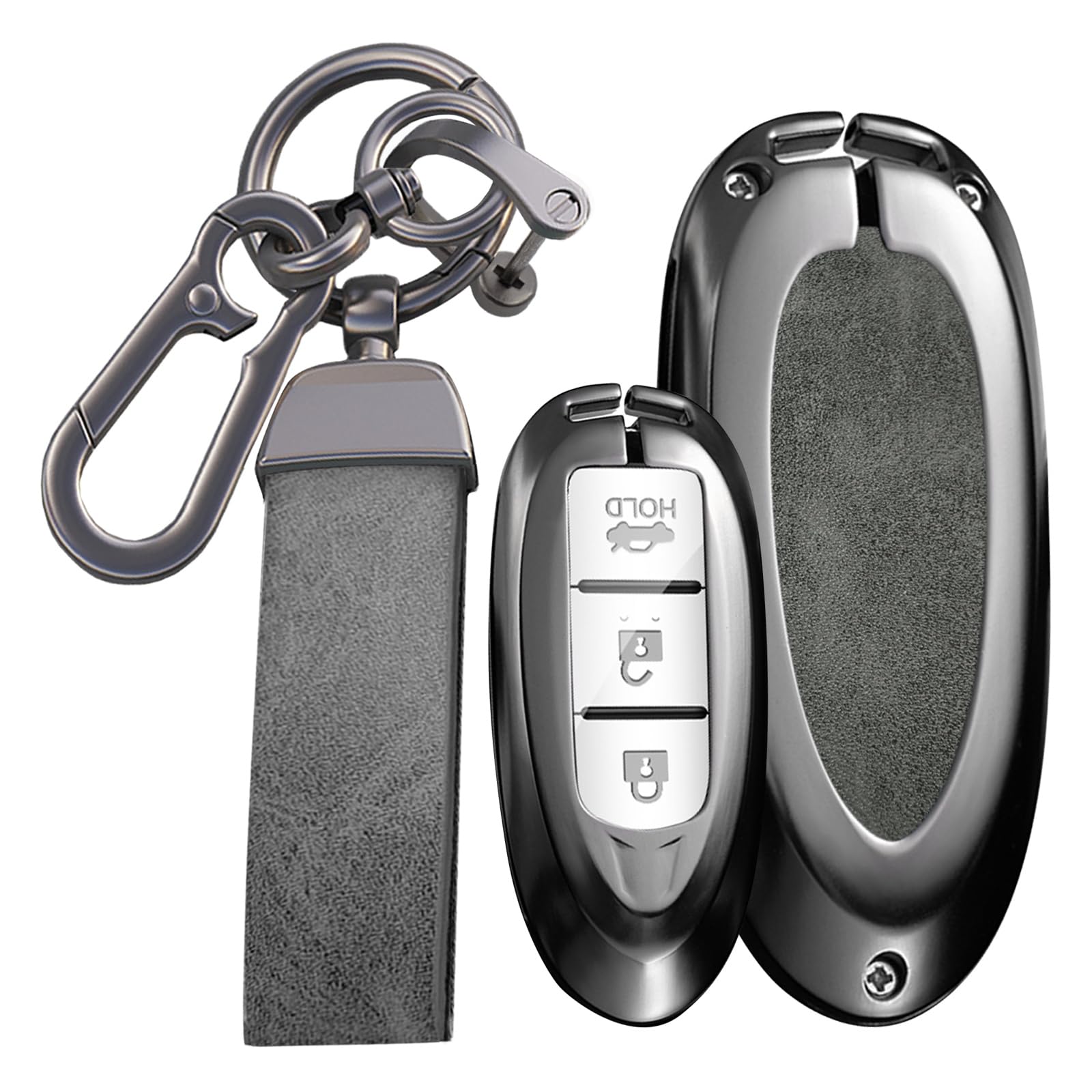 

[KUNIO] Чехол-кошелек для ключей Nissan Relay с защитой от атак, Держатель для ключей, Кожаный серый