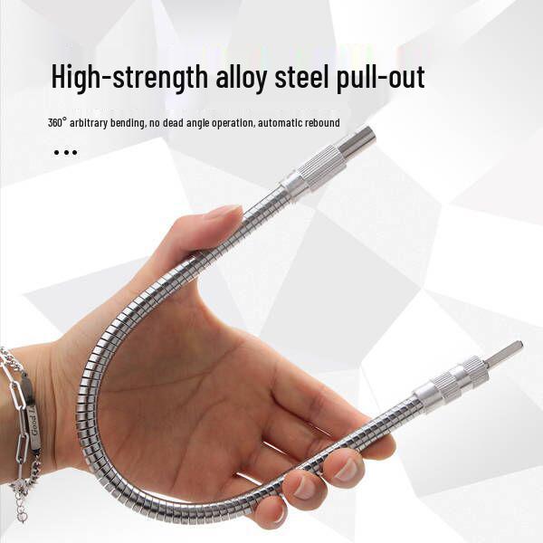 Rechargeable Electric Drill and Screwdriver with Soft Shaft and Universal Adapter