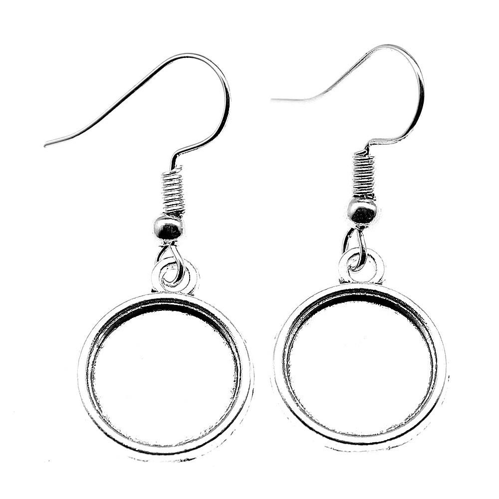 Round Cabochon Base Dangle Earrings DIY Jewelry Findings For Handmade Gifts