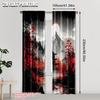 Set Of 2 Print Curtains Landscape Durable Polyester Without Rod Decorations Inside Use Bedroom Living Room Curtain Ideal For