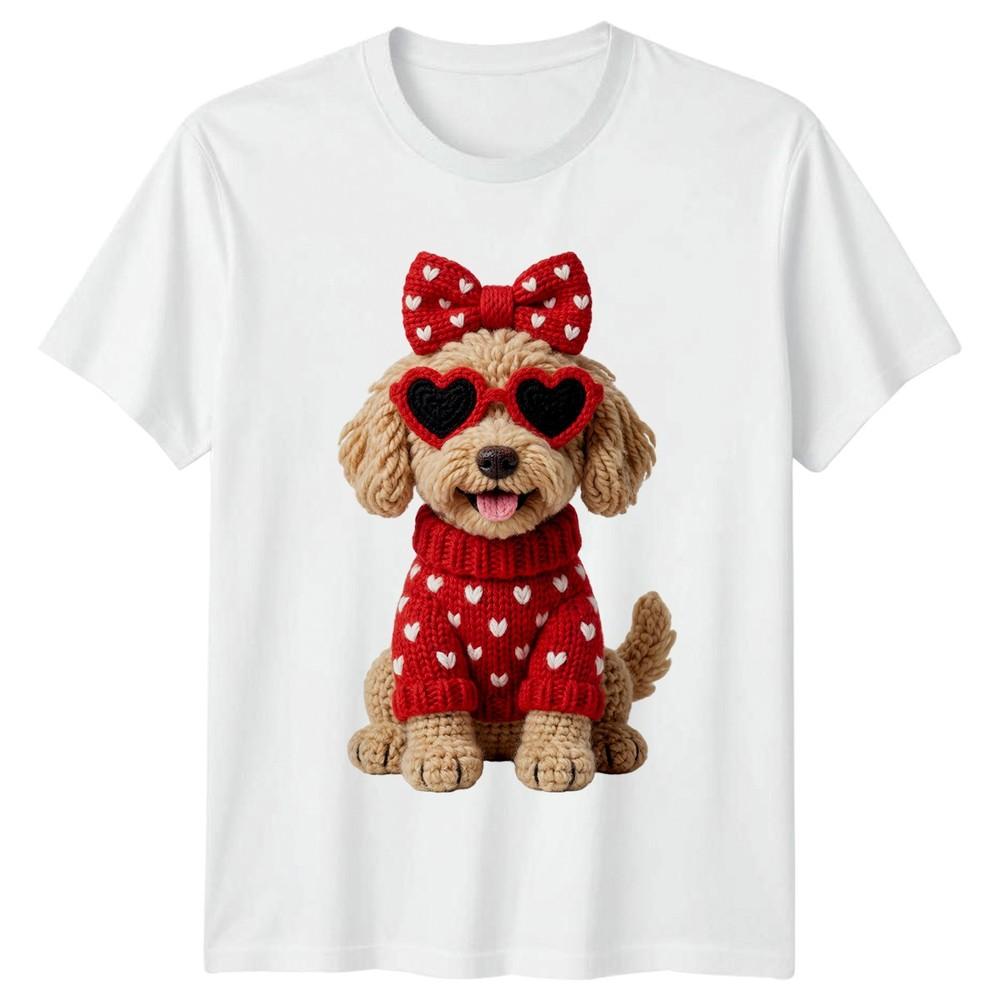 Cute Puppy Dog Heart Glasses Unisexs TShirt Unisexs Tee Graphic Unisex Top S