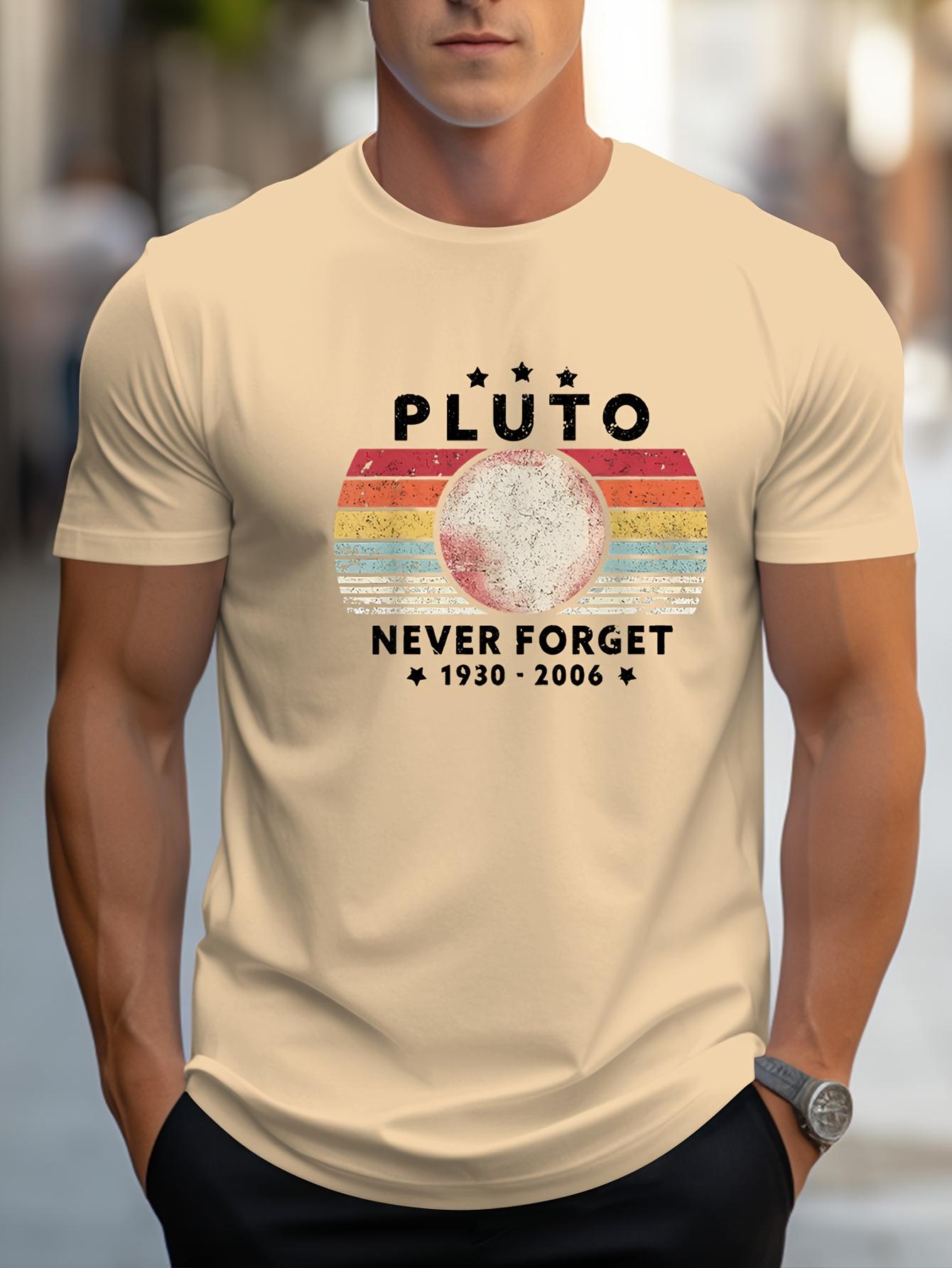 

UnisexS and WomenS Fashion Trendy Letter PLUTO Print TShirt Unisexs Tshirts for Summer 4XL