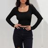Women's Fashion Loose-Fit Round Neck Solid Color Long-Sleeve Top