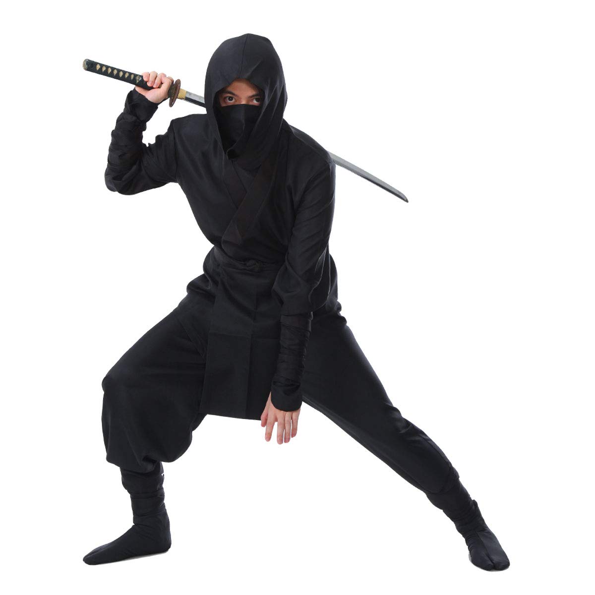 

Authentic Ninja Cosplay Halloween Ninja Costume Ninja Outfit Fancy Dress d059 [monoii] чёрный