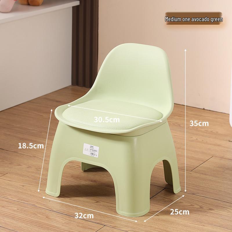 Children's Non-Slip Detachable Low Backrest Stool for Indoor/Outdoor Use