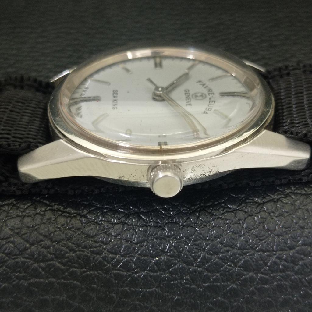SWISS VINTAGE FAVRE LEUBA 253 SEA KING HAND-WINDING MENS GREY WATCH a703016-1 R212-a703016