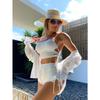 Sexy Bikini 2026 Women White Black Hollow Out Push Up Padded Two Piece Swimsuit Summer Bathing Suit Lace Up High Waist Swimwear