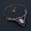 Sage Amethyst Gemstone Pure Copper Wire Wrapped Handmade Necklace Jewelry