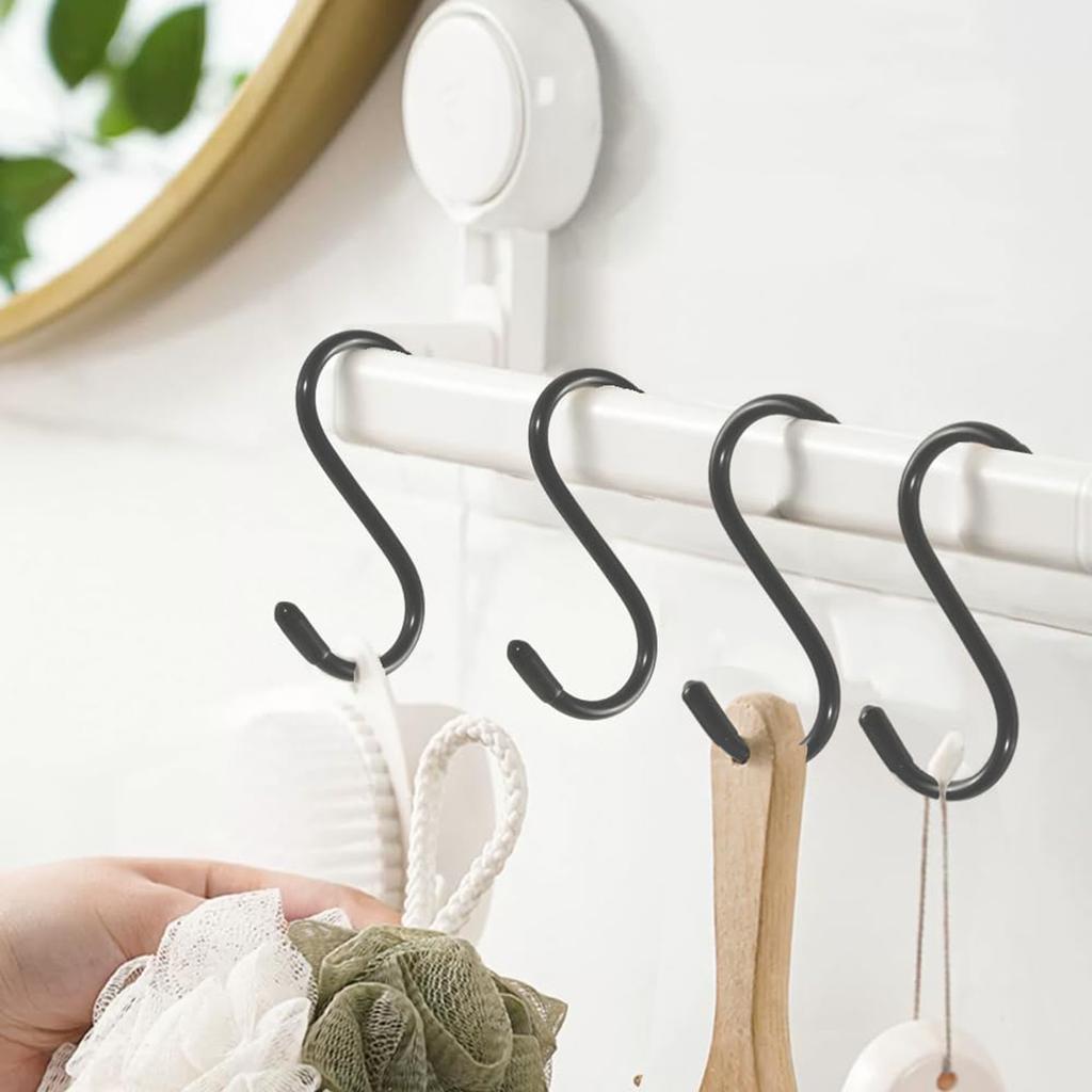 S-Haken, 3 Zoll Schwerlast Vinylbeschichtete Gummi S-Haken, Extra Dicke Rutschfeste Metall S-Haken für Schränke, Garten
