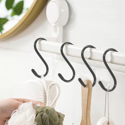 Ganci a S, Ganci a S in Gomma Rivestiti in Vinile Robusti da 3 Pollici, Ganci a S Metallici Spessi Aggiuntivi Antiscivolo per Armadi, Giardino