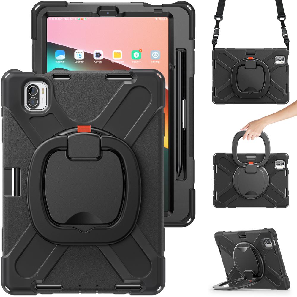 Portable Tablet Cases for 11.0'' Xiaomi Pad 5/Pad 5 Pro 5G Case Mi Pad5 Cover Shockproof Fundas Silicone+PC Rotate Stand Shell