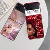 Ariana Grande Case For Samsung Z Flip 6 5G Galaxy Z Flip 5 4 3 5G Black Hard Cell Phone Cover Luxury PC Shell Coque
