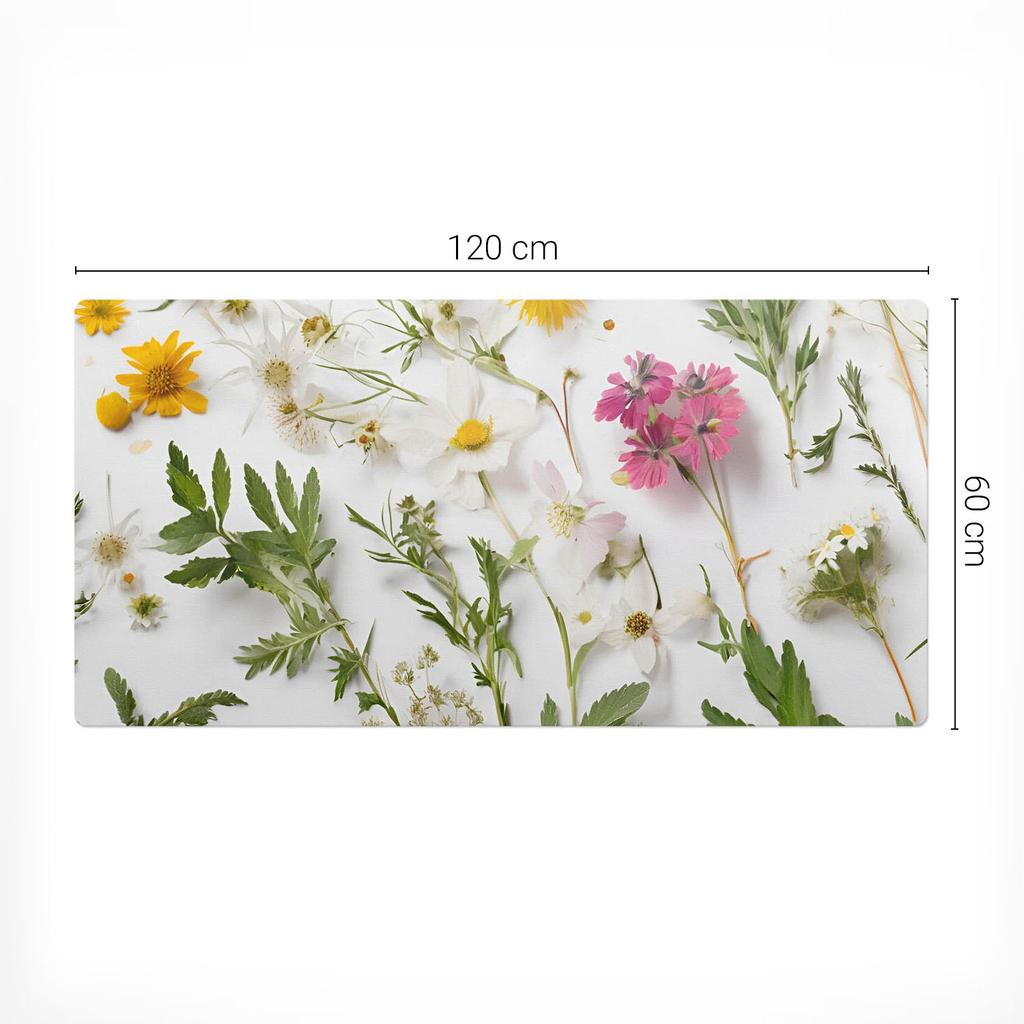 Decorative Tablecloth with Premium Print Flowers and Leaves 120X60 Cm