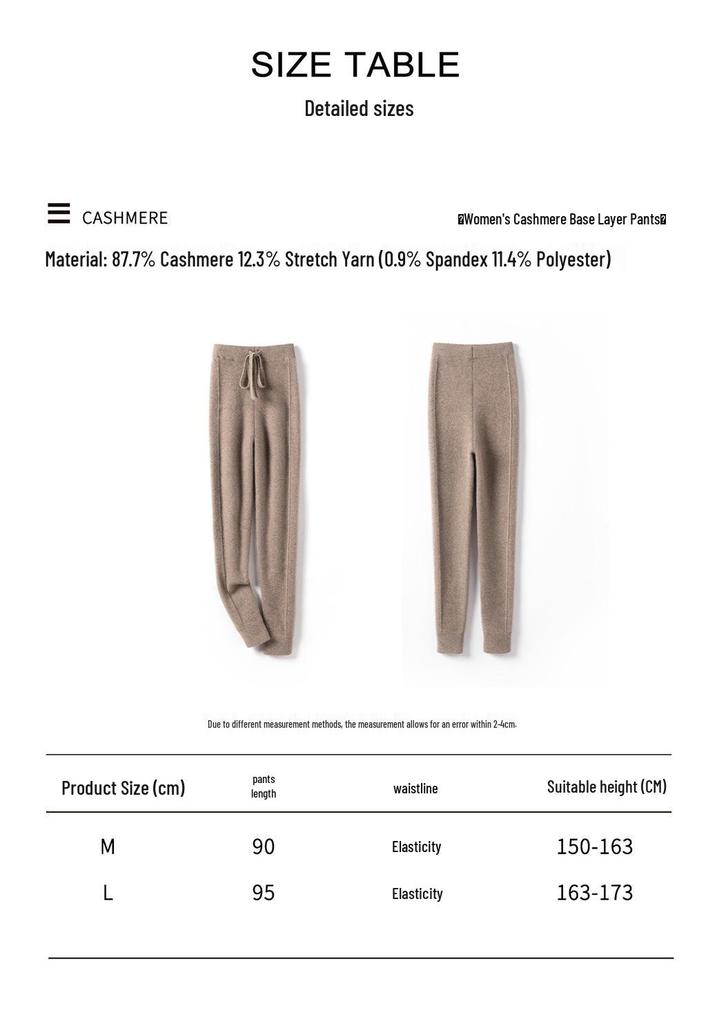 High-Waisted Cashmere Knit Leggings: Soft, Ribbed, Tummy Control, Warm, Slimming, for Autumn and Winter