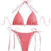 2024 European & American Women's Sexy Printed Tie Bikini Set