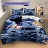 Personalized Football Helmet Soft Bedding 3 Piece Set HD Print Duvet Cover Pillowcases for Teens Adult Bedroom Decoration Christmas Gift C10396