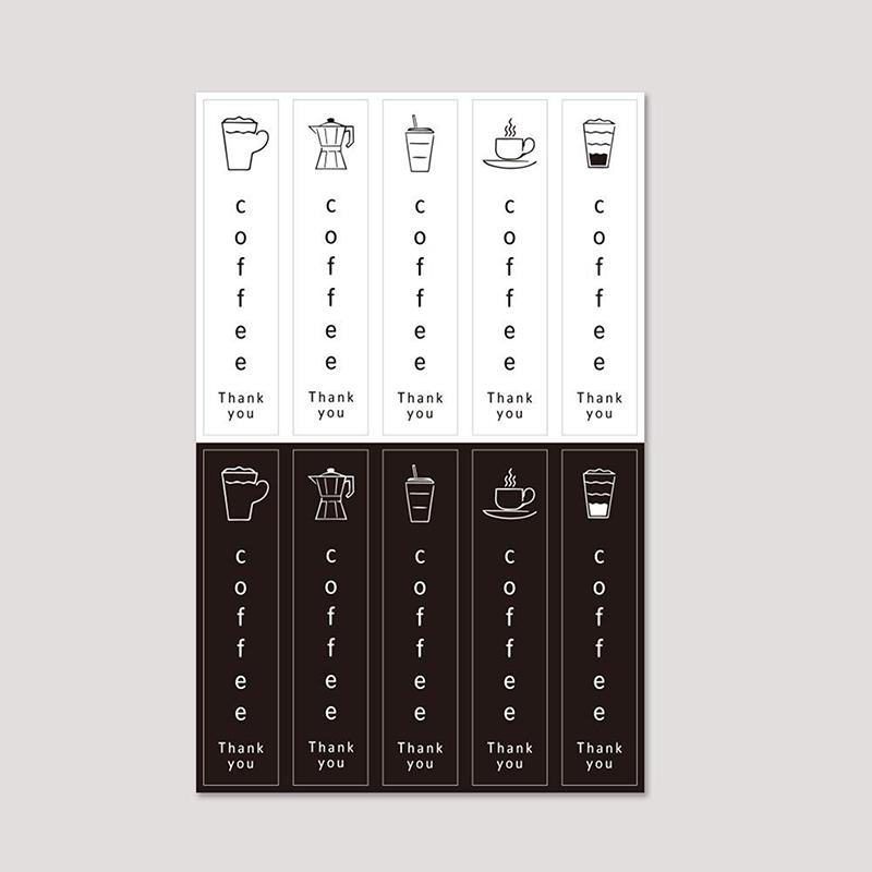 

100Pcs Thank You For Your Support Coffee Sticker Coffee Cup Decoration Disposable Seal Label Self-Adhesive A