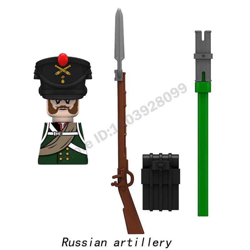 Middle Ages Military Napoleonic Wars Figures Building Block British French Prussia Infantry Knight General Duke Characters Brick
