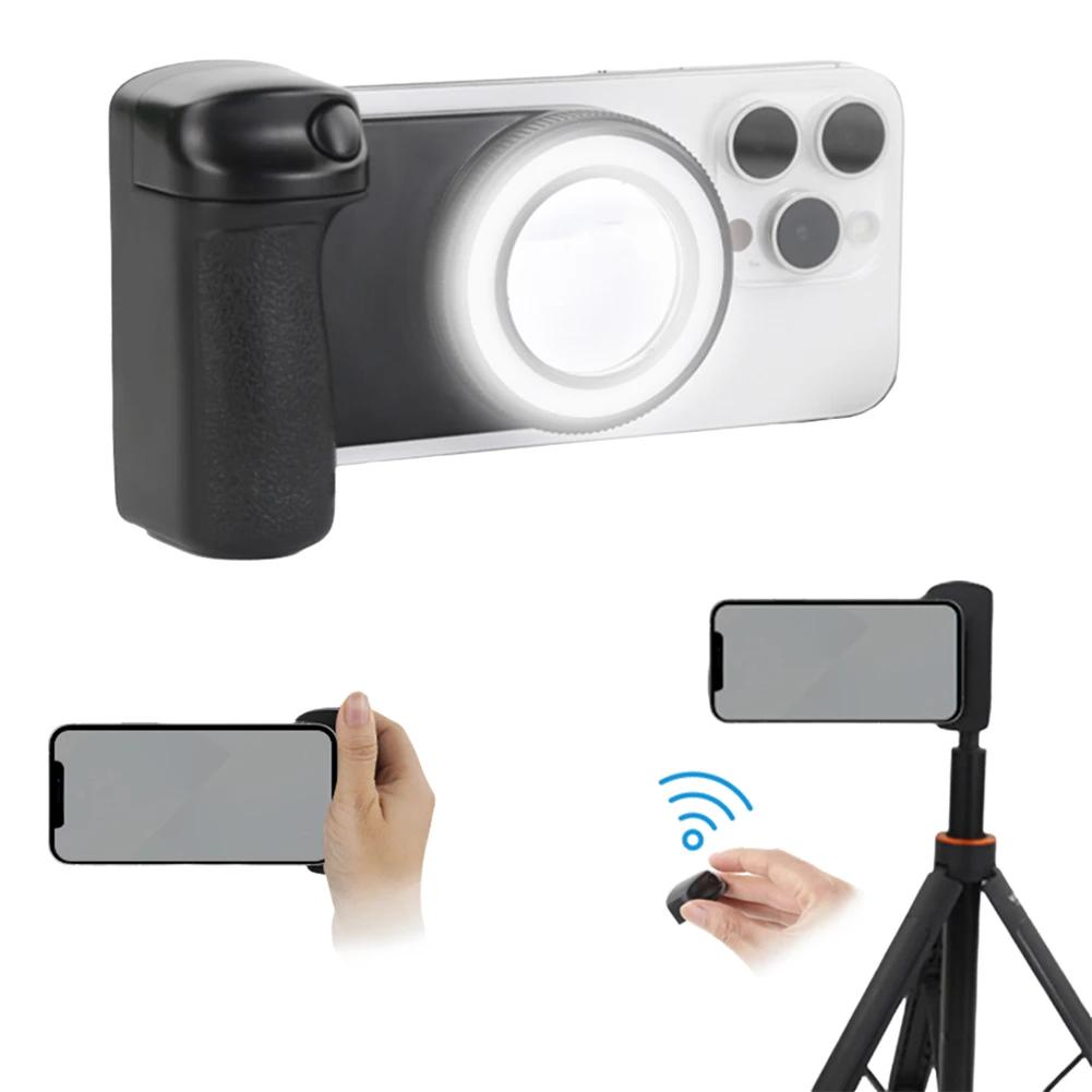 Pour Magsafe Obturateur Compatible Bluetooth Poignée de Main pour Téléphone avec Lumière d'Appoint & Miroir Réfléchissant Poignée de Caméra Stabilisateur Selfie