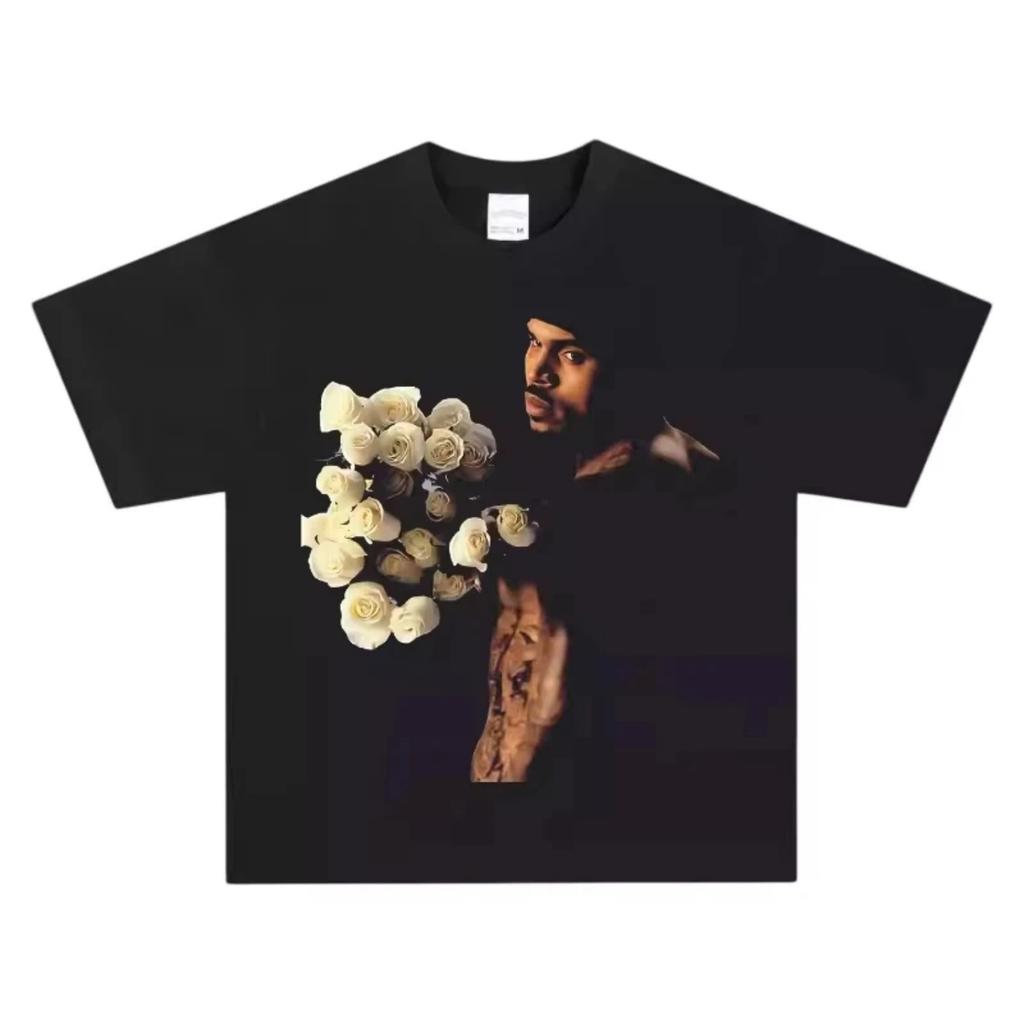 Chris Brown T-Shirt Romantic R&B Music Graphic Print Crew Neck Pure Cotton Casual Streetwear Fashion Tops for Men Women Youth