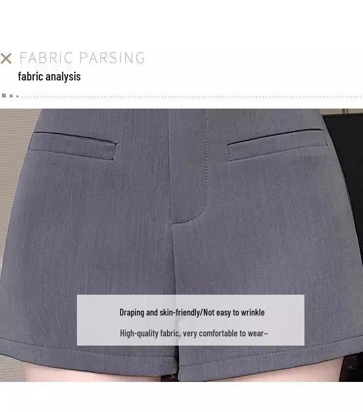 2025 New Korean Style Women's High Waist White Summer Shorts, Slimming Wide Leg Casual Pants
