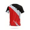 Men's Color Block Shirt, Active Short Sleeve Crew Neck Rash Guard for Fishing Hiking Outdoor