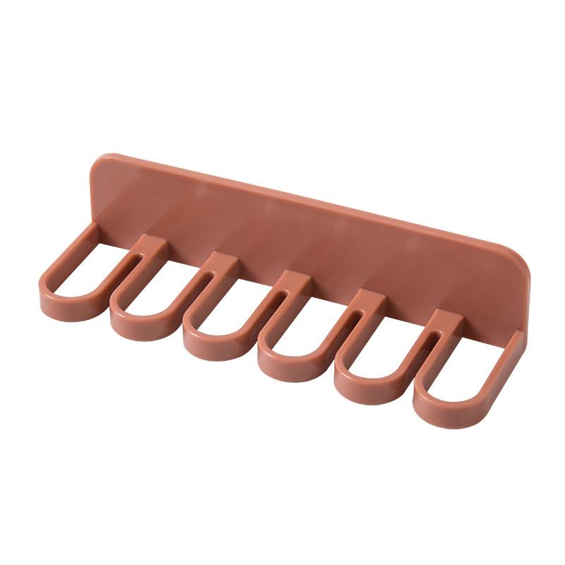 Multifunctional Toilet Bathroom Non-perforated Six holes Hook for Storage
