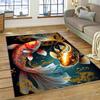 Naturalize Koi Carp  Yin Yang Fish Cartoon Carpet Rug for Home Living Room Bedroom Sofa Doormat Decor,Kids Area Rug Non-slip Mat