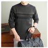 Men S Thick Knit Sweater Business Casual Long Sleeve Crew Neck Pullover