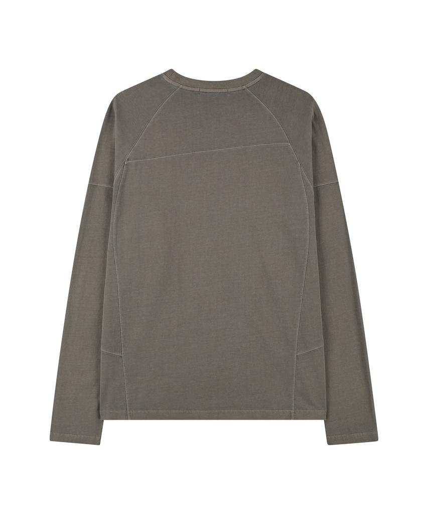 NODE LABS Dev:7 Signature Garment Dyed Long Sleeve T-Shirt_Brown