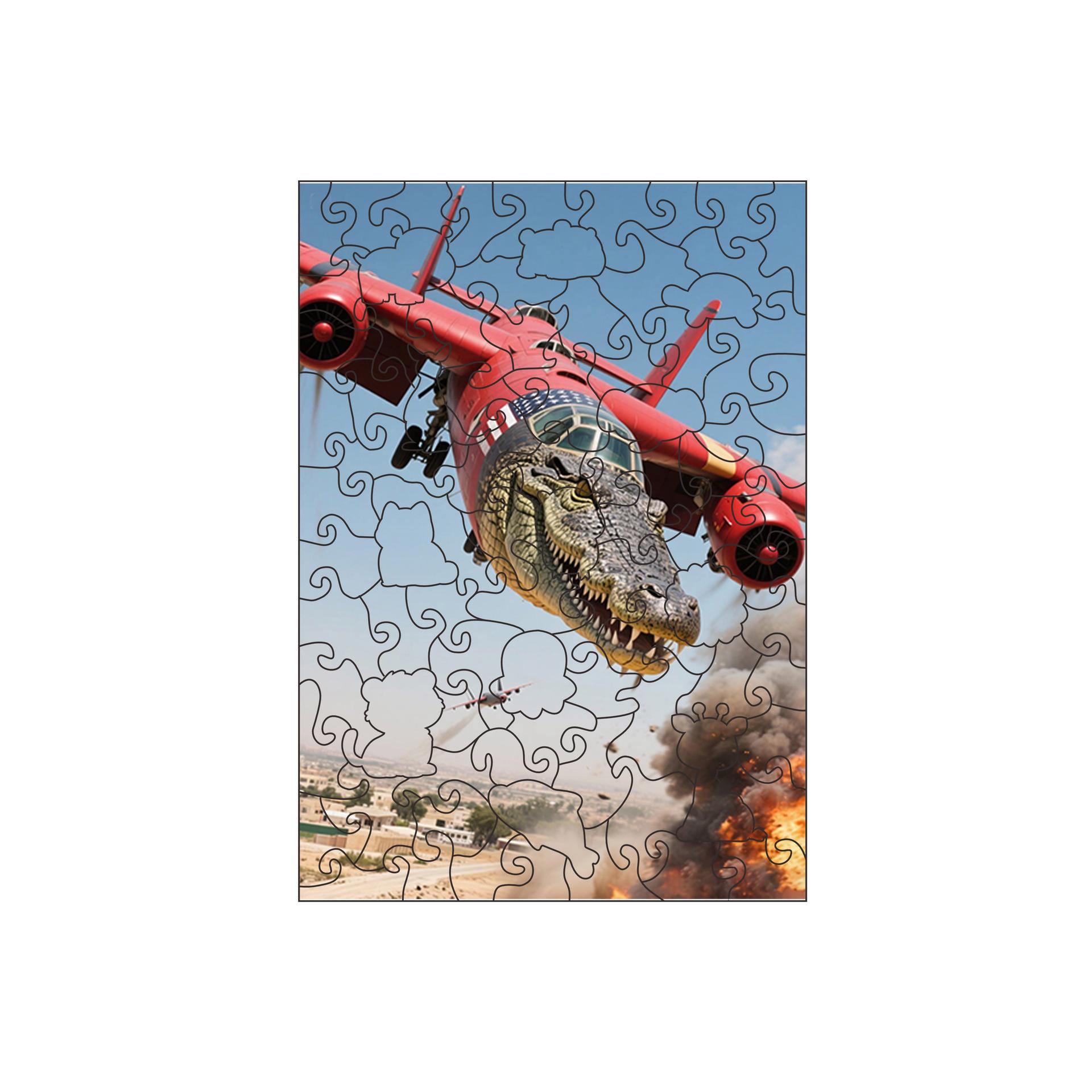 

Wooden Shanhaijing Puzzle AI Creative, Children s Animal Puzzle, Educational Toys, Gifts