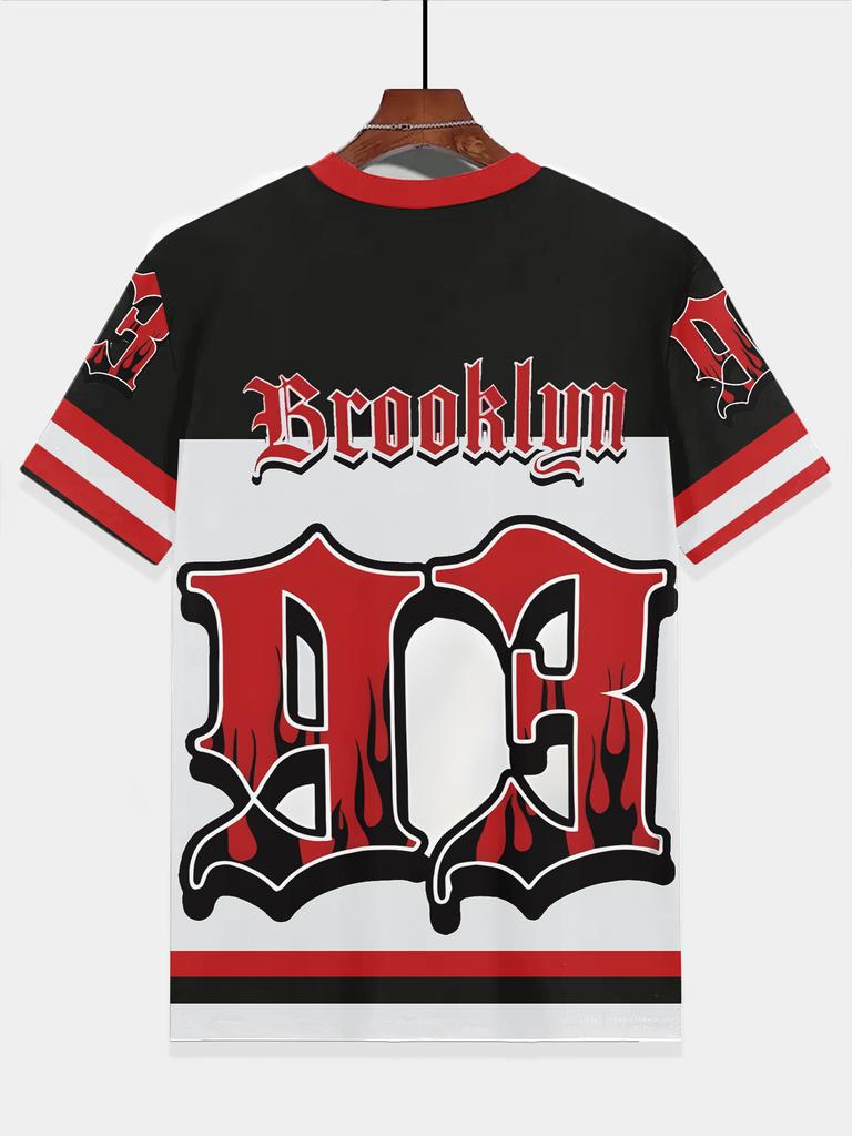 Children's round neck T-shirt, digital printed T-shirt, handsome casual clothing, daily outdoor sports