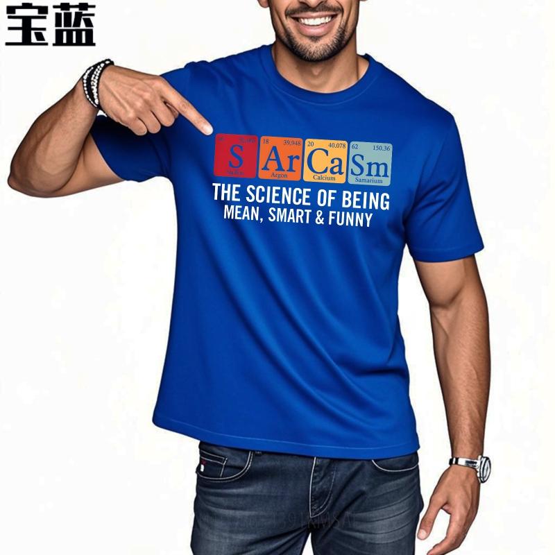 Plus Size Summer Unisex T Shirt Sulfur Argon Calcium Samarium The Science Of Being Mean Smart Funny Short Sleeve Relaxed Fit