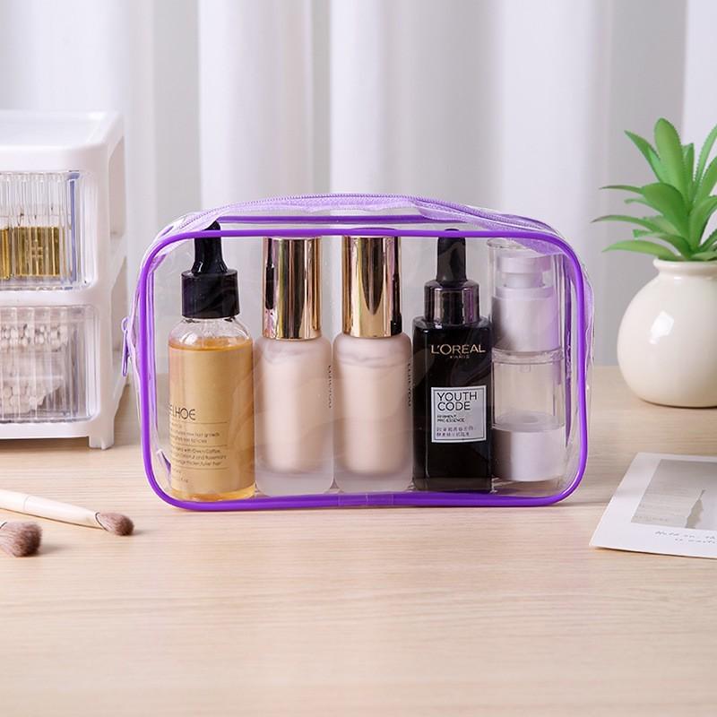 Clear Waterproof Travel Toiletry Bag - Portable, Durable PVC Cosmetic Organizer