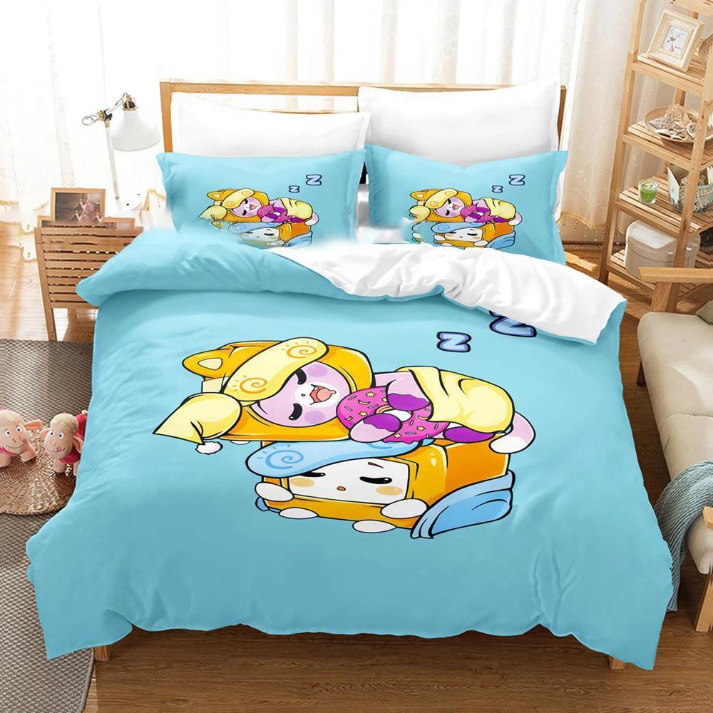 Cartoon Foxy Boxy Lanky-box Bettwäscheset Bettbezug Schlafzimmer Bettdeckenbezüge Einzelbett Doppelbett Kingsize Steppdeckenbezug Zuhause 2/3-teilig