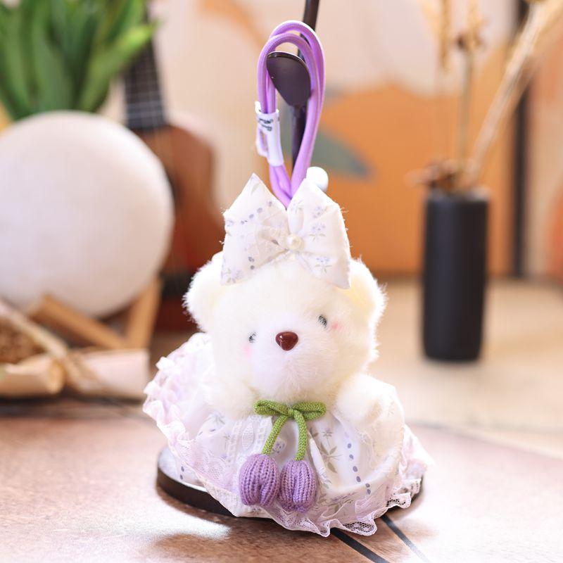 

Милый плюшевый брелок в виде медвежонка с розами, креативная мультяшная мягкая игрушка, подвеска для сумки, украшение для рюкзака, подарок для девочки, ребенка