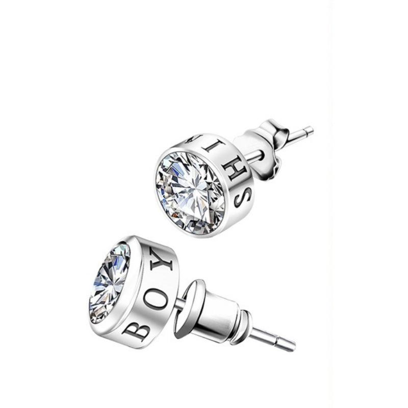 

Polaris Zirconia Earrings for Men - Sophisticated and Individualistic Men s Style Small-Sized Cool Male Earrings for Women Ear Rings 1 pair белый