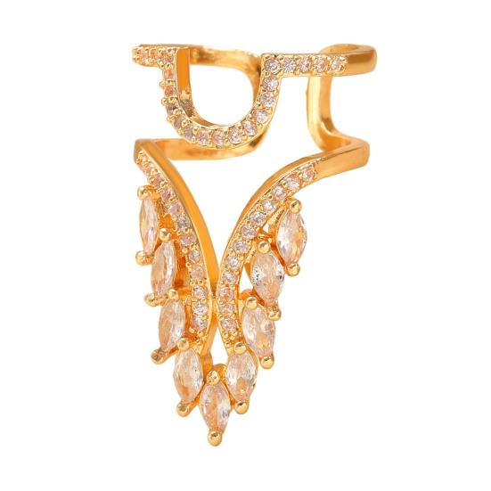 Nail Ring 3D Butterfly Flower Wing Design Detachable Nail Cap Ring Set Sparkling