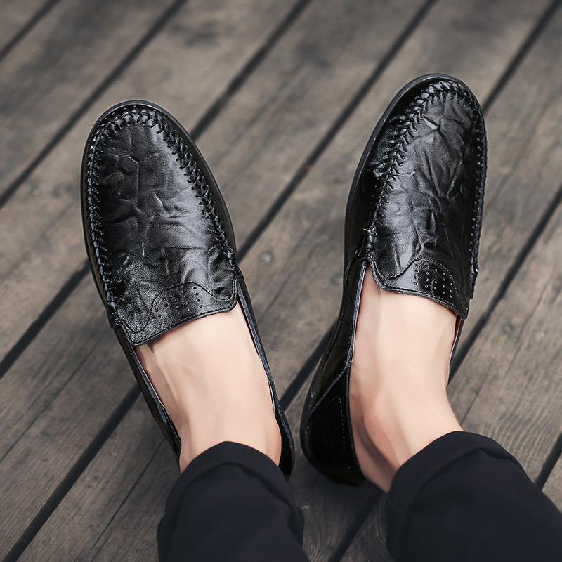 Penny Loafers Men Casual Shoes Large Size 38-46 Handmade Leather Slip on Flats Lightweight Man Moccasins Mens Driving Shoes