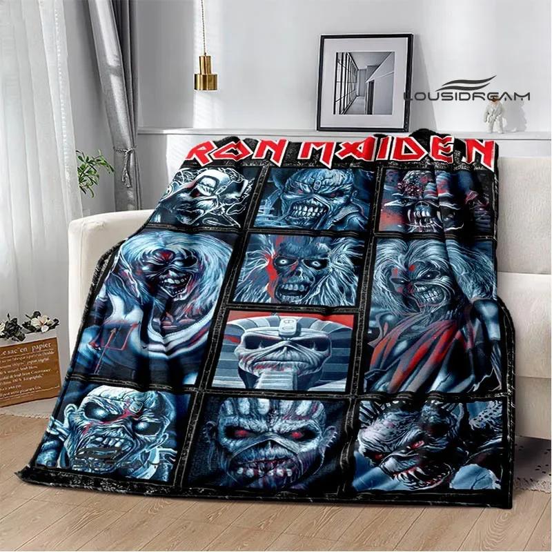 Rock Band I-Iron M-Maiden Printed Blanket Kids Warm Blankets Flannel Soft and Comfortable Blanket Bed Linings Birthday Gift