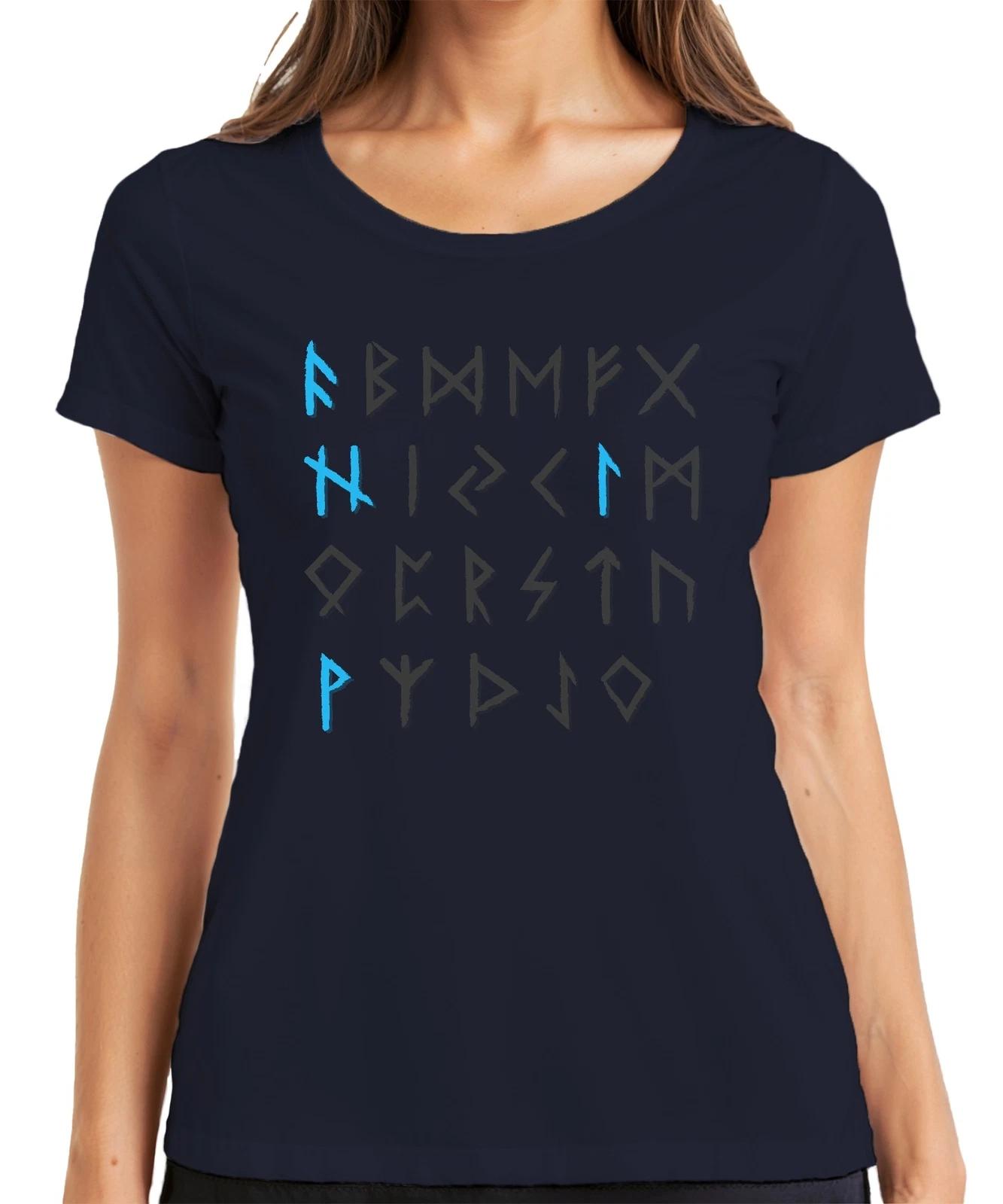 Nordisches Elder Futhark Runenalphabet Wikinger Runenstil Retro Damen T-Shirt S