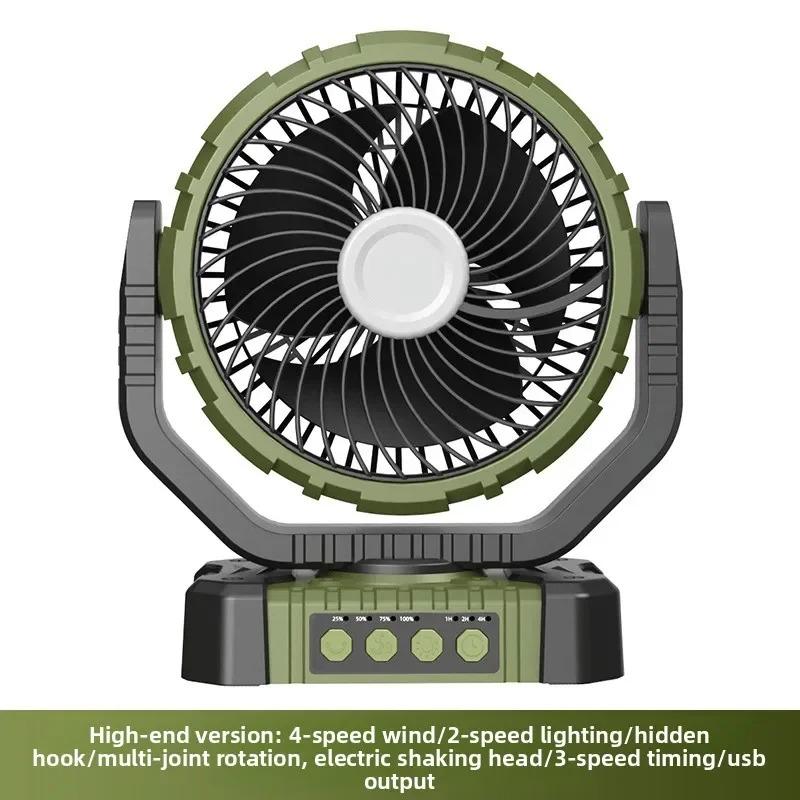 

3 Speed Timer Camping Fan USB Rechargeable Clip Fan Ultra Quiet with LED Light for Outdoor Fishing Market Stall Portable