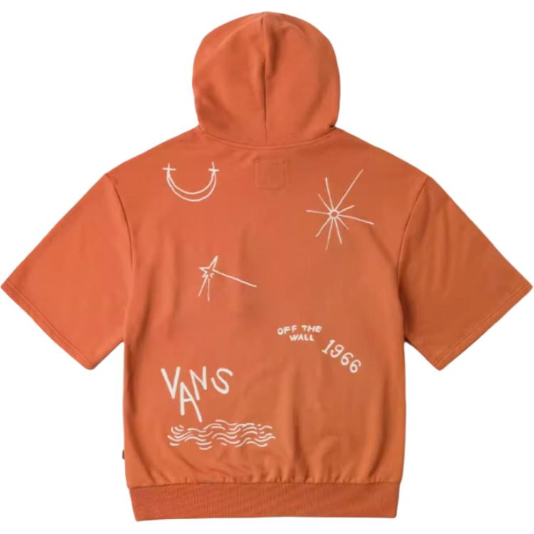 Vans Oversized Soft Comfortable Casual Short Sleeve Hoodie Unisex hoodies Brick VN000GR4EHC
