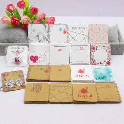 100pcs 5x5cm Paper Earrings, Necklace Packaging Card, Jewelry Display Packaging