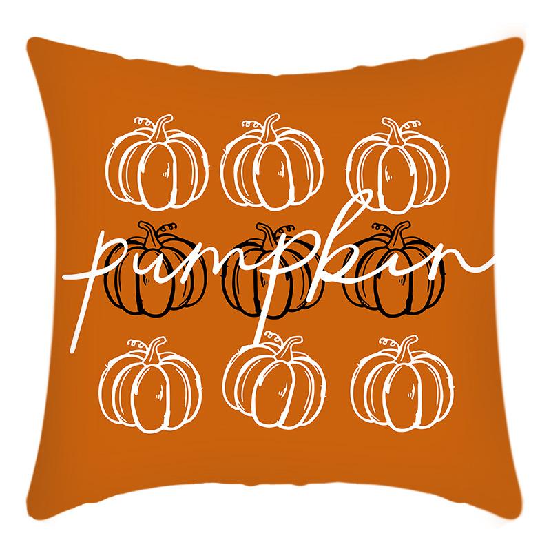 

New Pumpkin Cushion Cover Autumn Orange White Pumpkin Cushion Cover Thanksgiving Sofa Decorative Cushion Cover 45 * 45 pillowcase